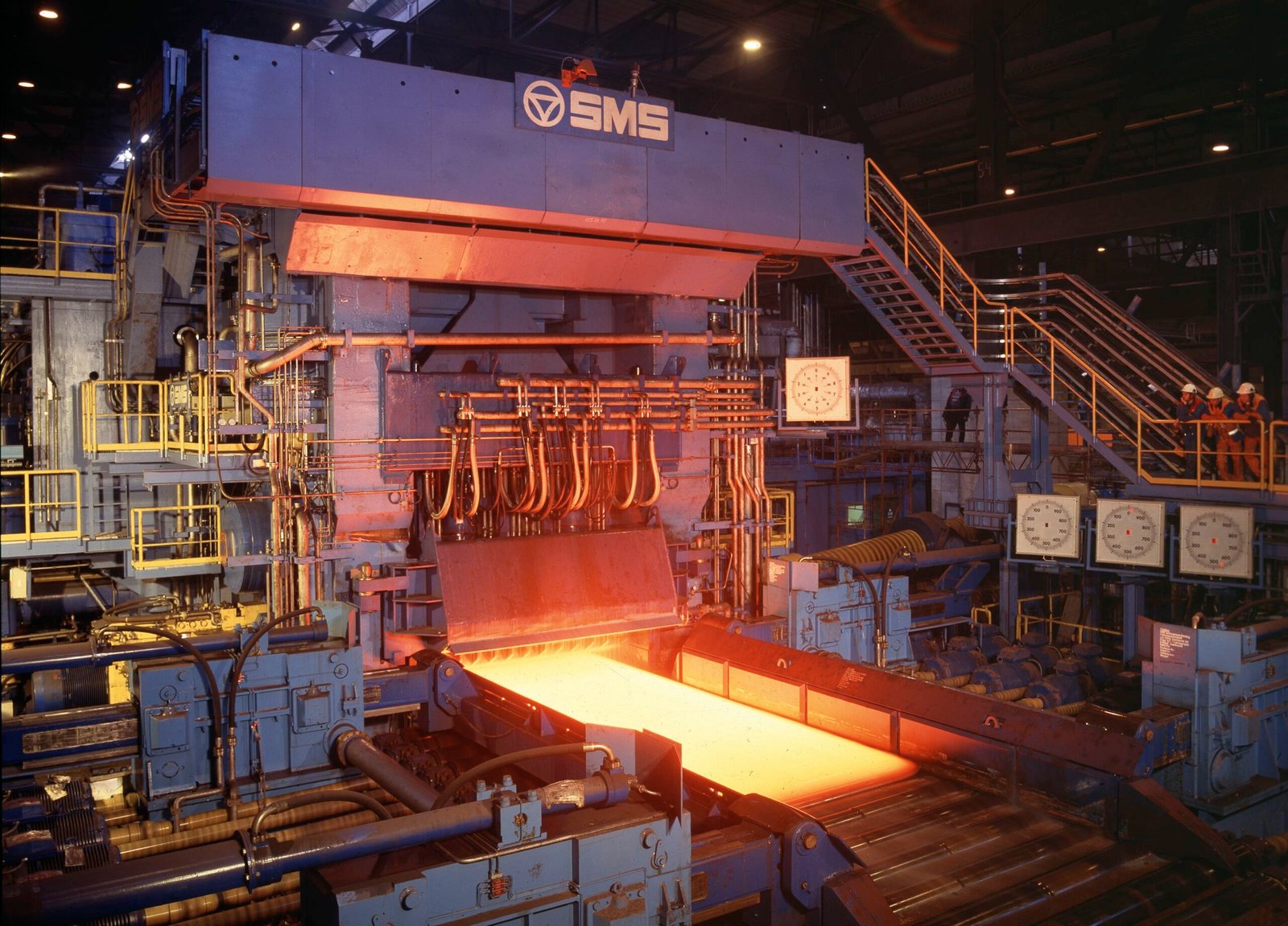 Valsning kvarto, rolling Oxelösund four high mill, valsverk