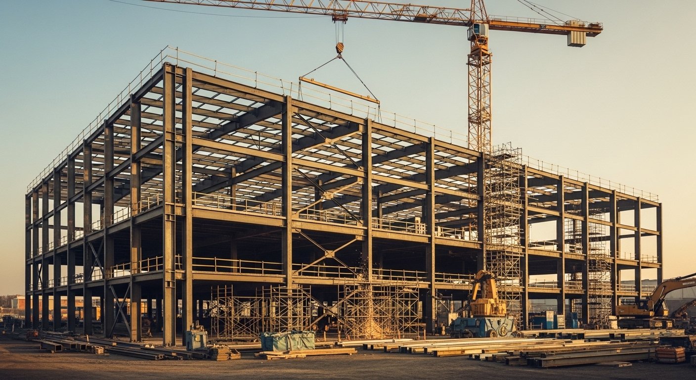 Industrial steel structures fabrication India — factory portals equipment platforms pipe racks