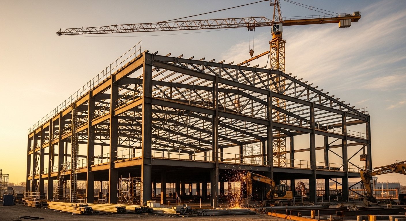 pre-engineered steel building PEB India industrial warehouse IS 800:2007 tapered frame Suncorporation