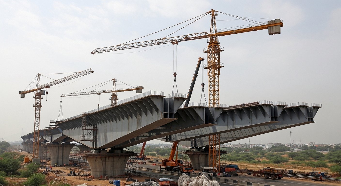 Steel bridge and ROB fabrication India — plate girder bridges road over bridges IRC IRS compliant