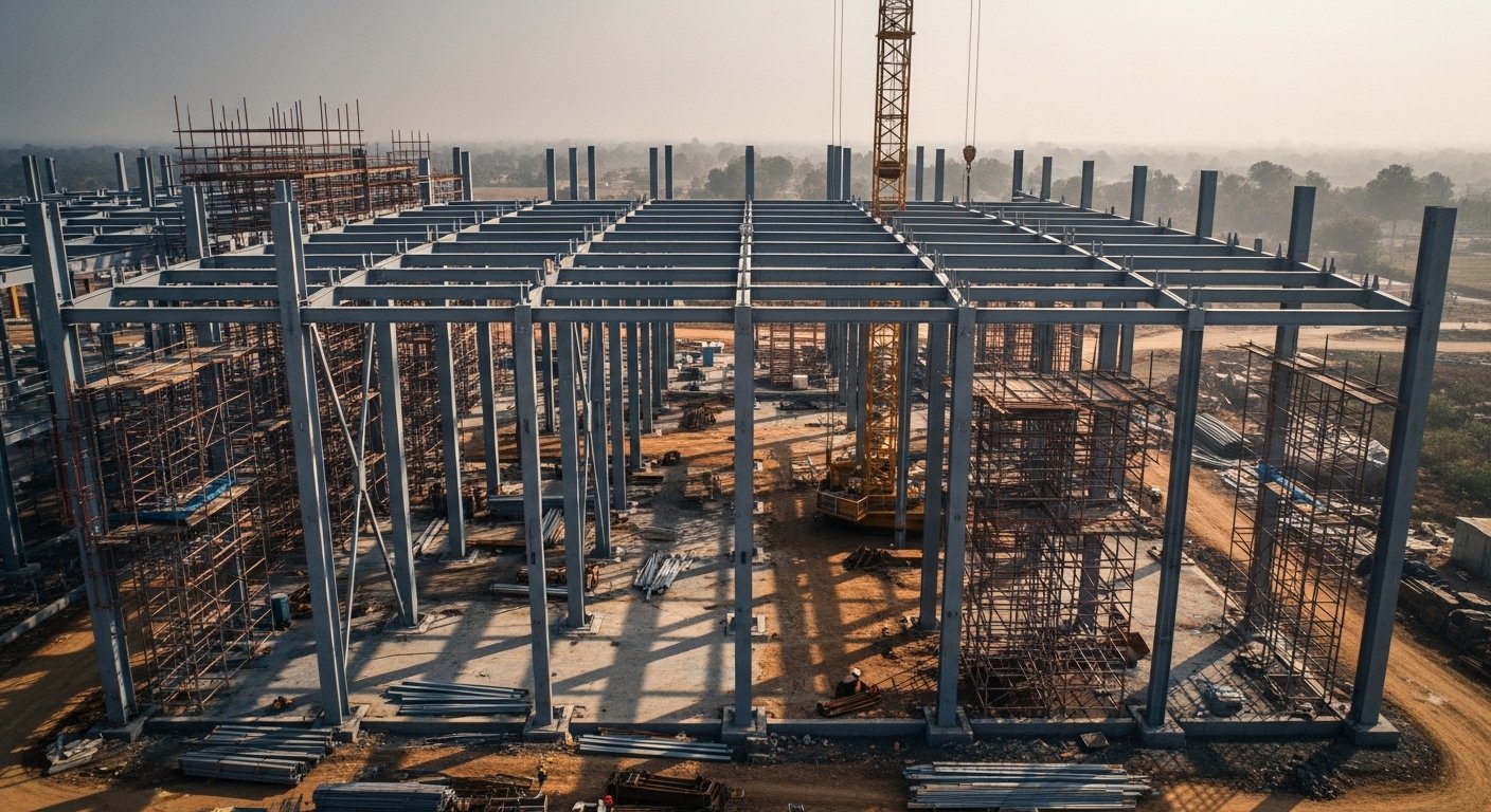 structural steel fabricators Delhi NCR North India IS 800:2007 industrial infrastructure Suncorporation