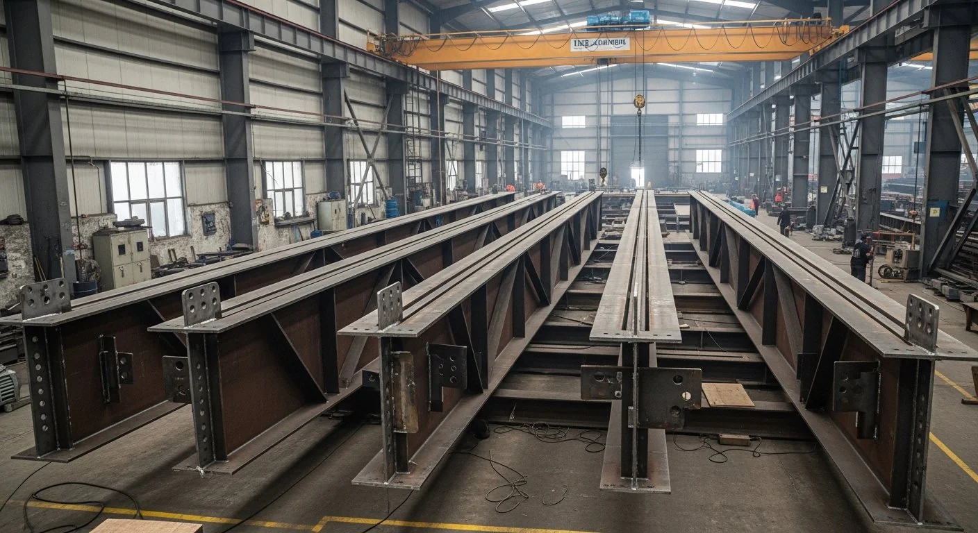 Crane girder structures fabrication for industrial runway beam systems
