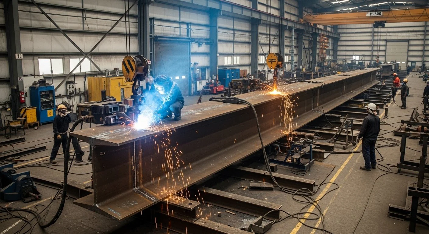 Plate girder fabrication for bridges, ROBs, and industrial structures