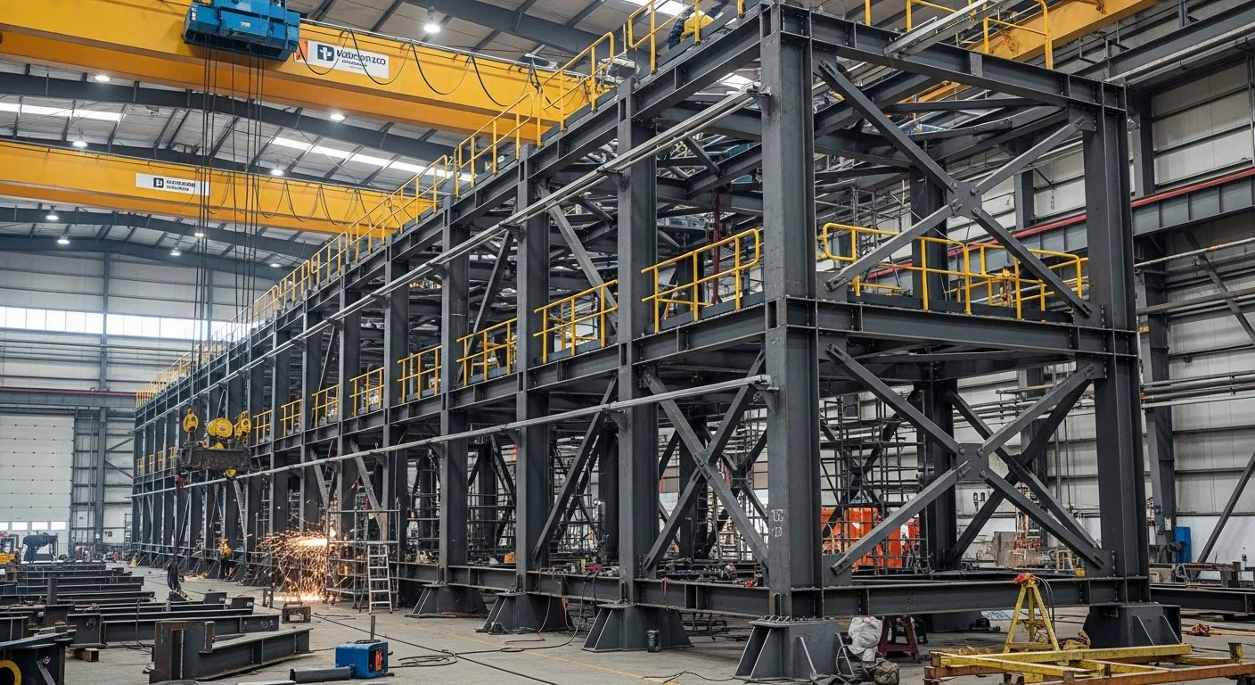 Utility pipe racks fabrication for steam, water, and service line support